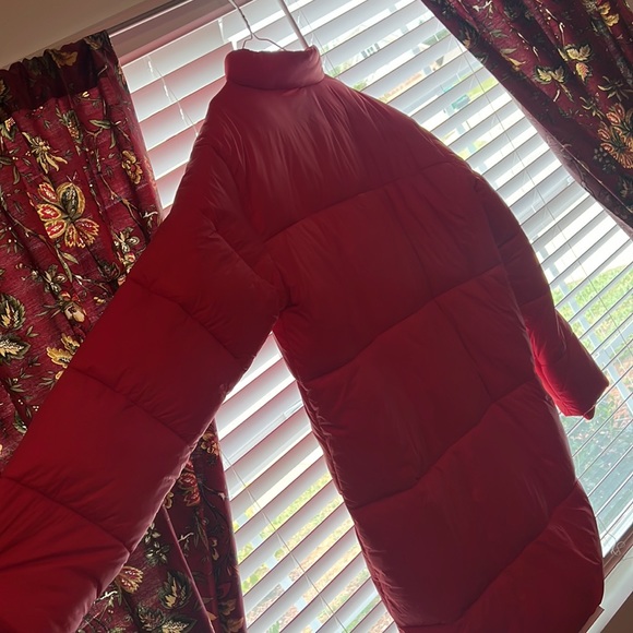 Red Long Puffer Jacket - Picture 7 of 7